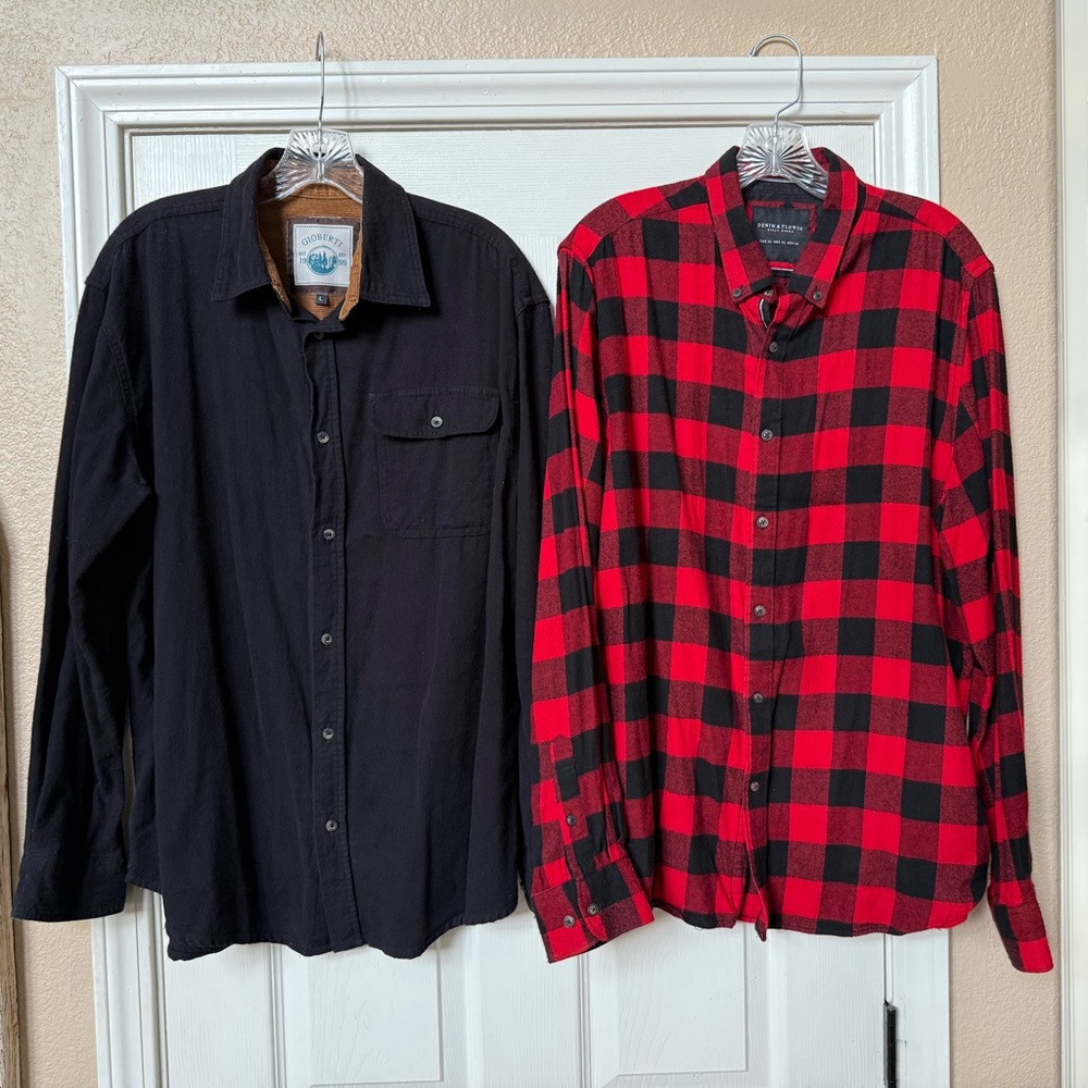Black and Red Plaid Flannel Shirts